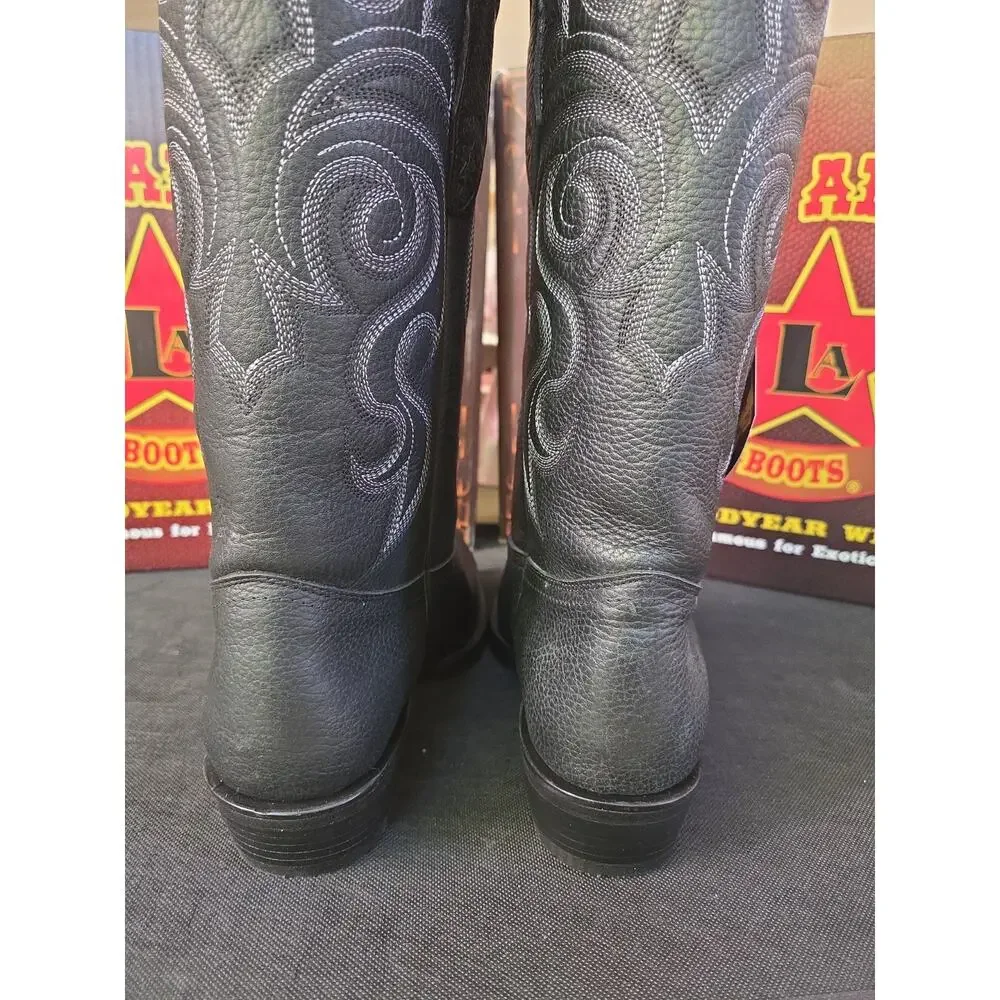 New Los Altos 658305 Men’s Black Deer Skin Leather JToe Boot US8.5